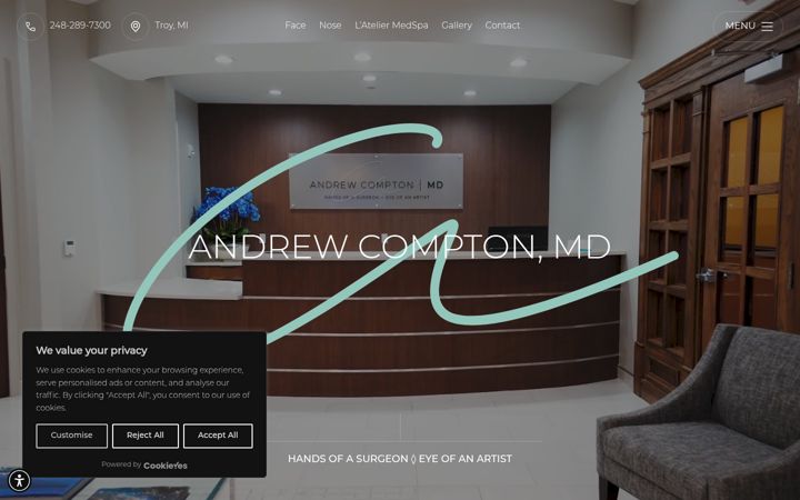 Screenshot of andrewcomptonmd.com