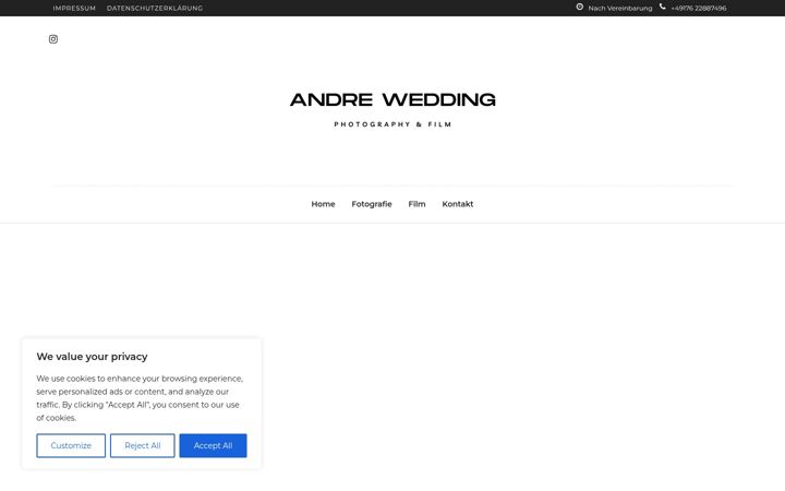 Screenshot of andrewedding.de