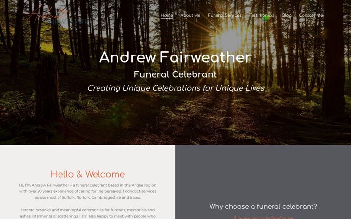 Screenshot of andrewfairweather.co.uk