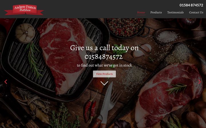 Screenshot of andrewfrancisbutchersludlow.co.uk