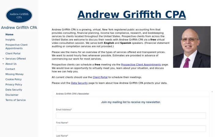 Screenshot of andrewgriffith.cpa
