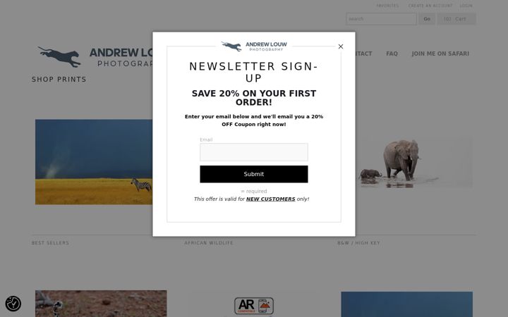Screenshot of andrewlouwphotography.com