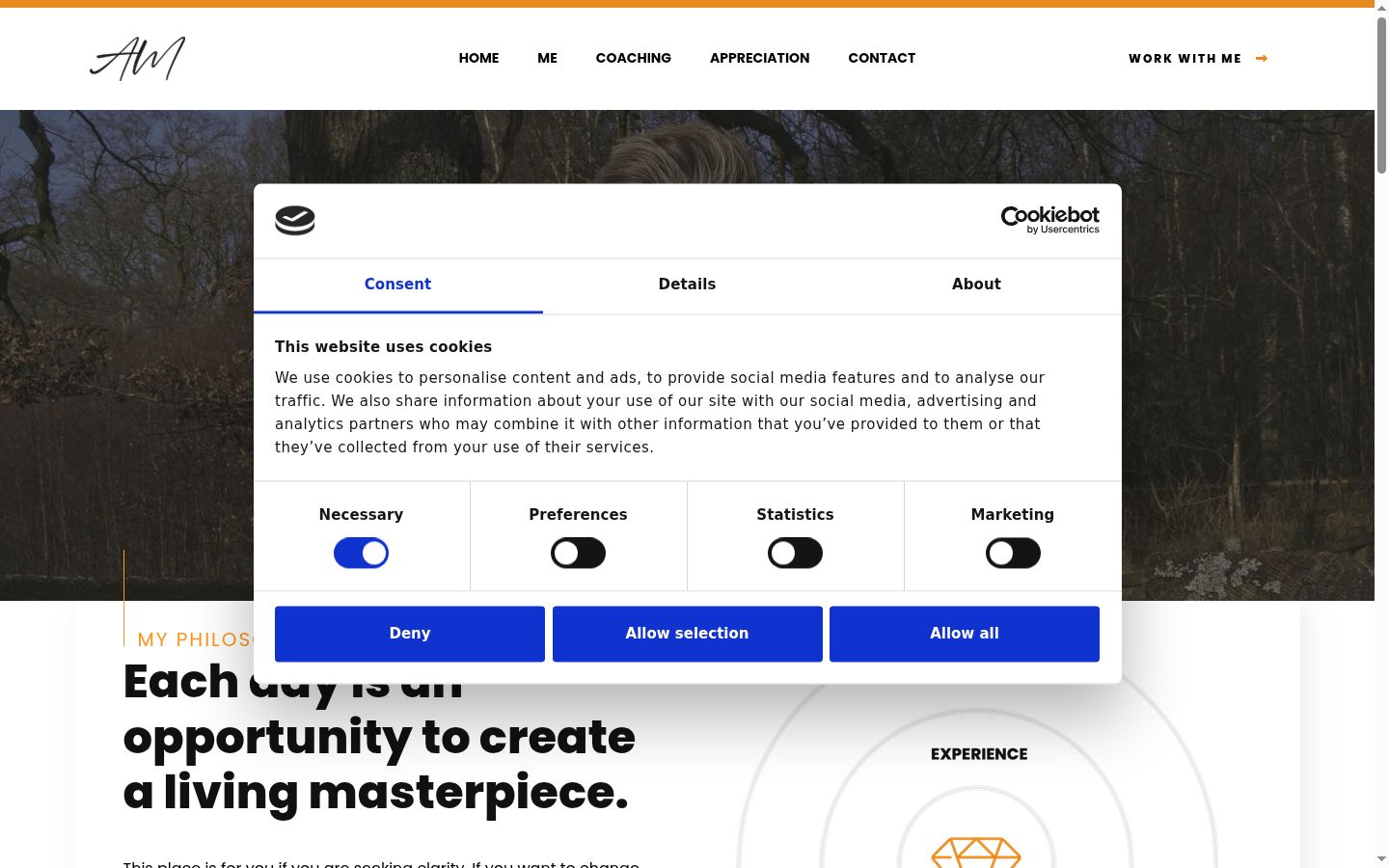 Screenshot of the consent banner shown before any interaction