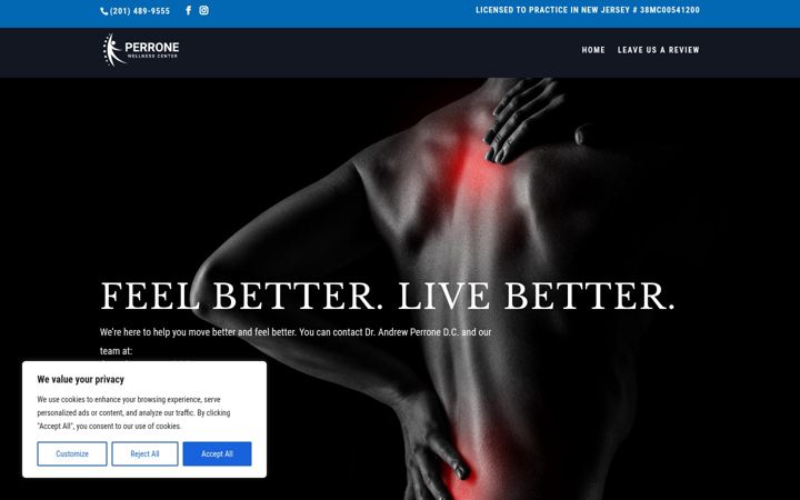 Screenshot of andrewperronechiropractor.com