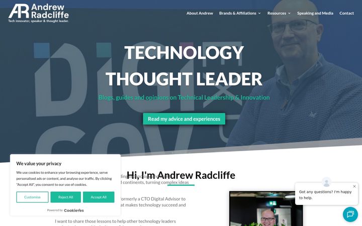 Screenshot of andrewradcliffe.co.uk