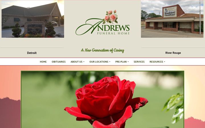 Screenshot of andrewsfuneralhomes.com