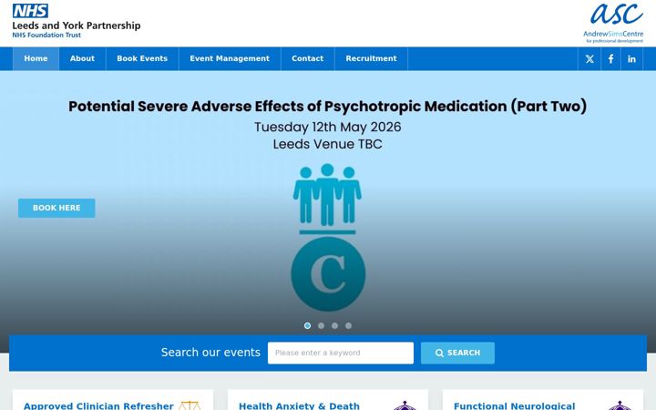 Captura de ecrã de andrewsimscentre.nhs.uk
