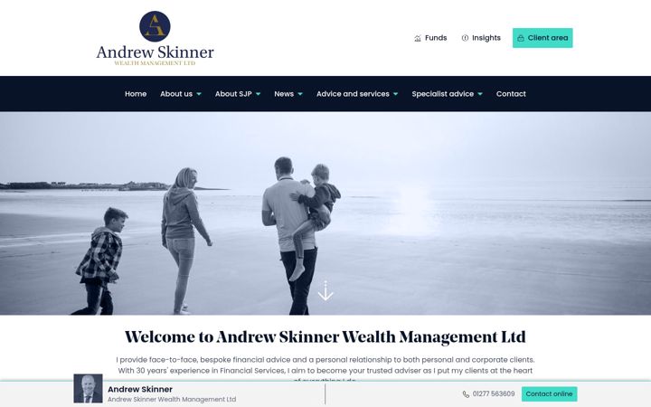 Captura de ecrã de andrewskinnerwealth.co.uk