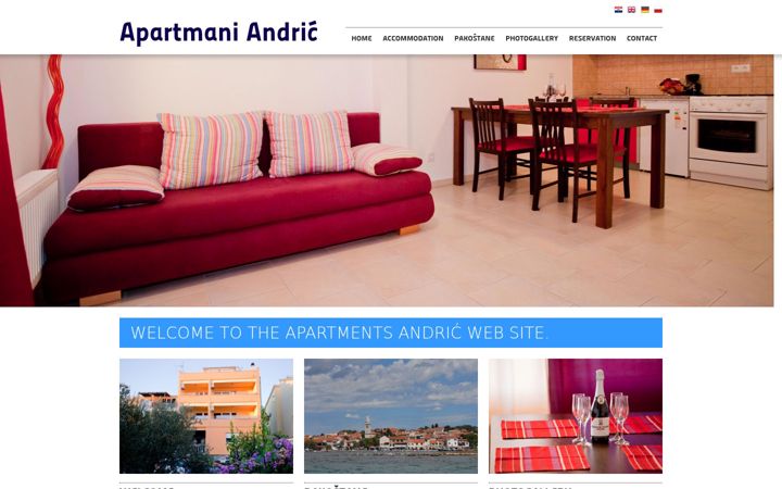 Skærmbillede af andricapartmentspakostane.com
