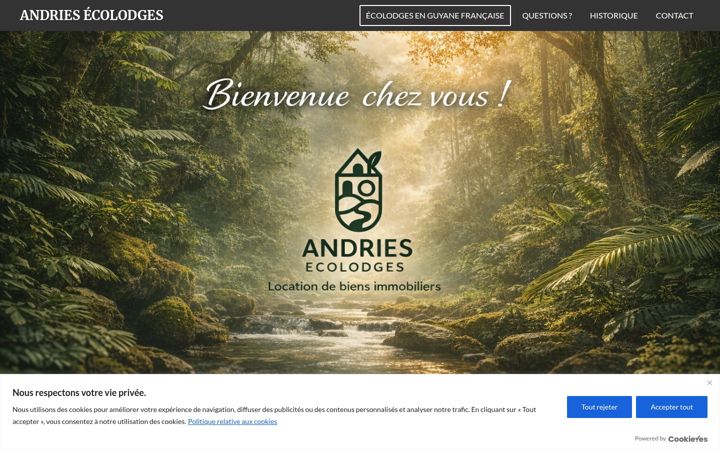 Screenshot of andriesecolodges.com