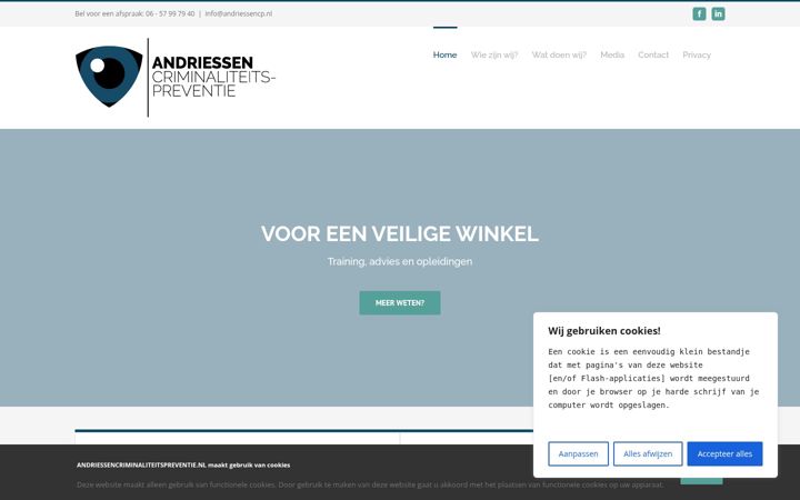 Captură de ecran a andriessencriminaliteitspreventie.nl