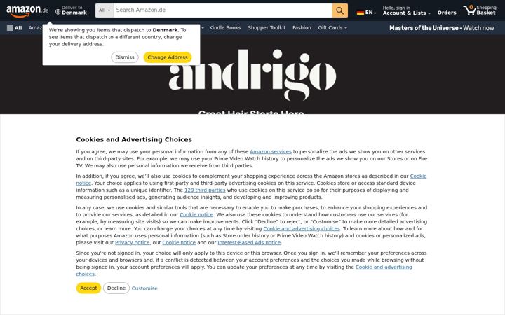 Skärmbild av andrigo.de