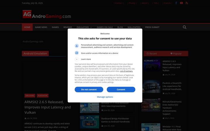 Screenshot of androgaming.com