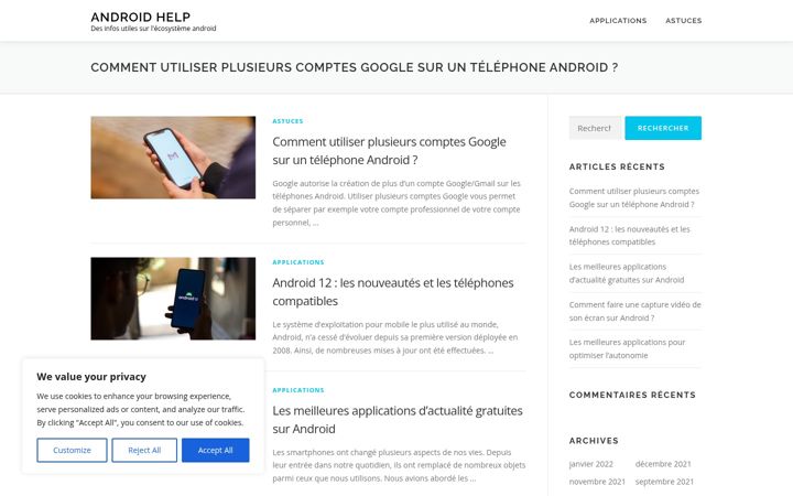 Ekraanipilt saidist android-help.fr