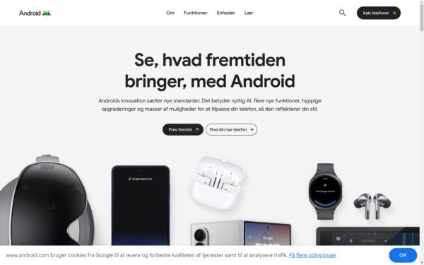 Screenshot of android.com