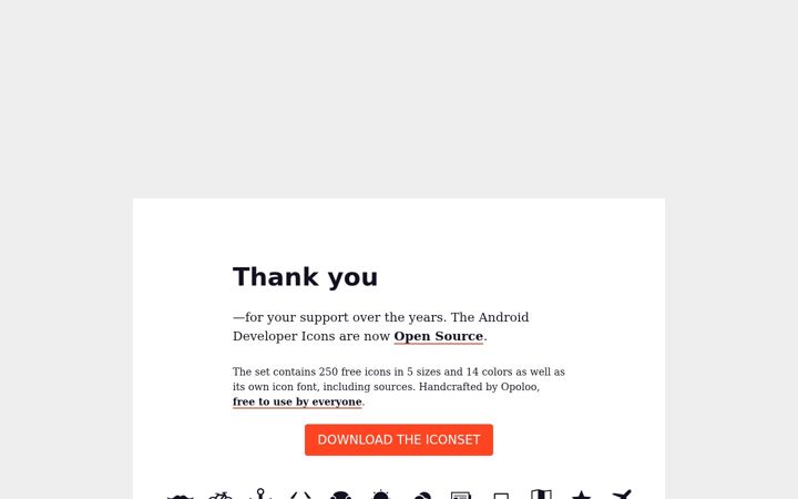 Screenshot of androidicons.com