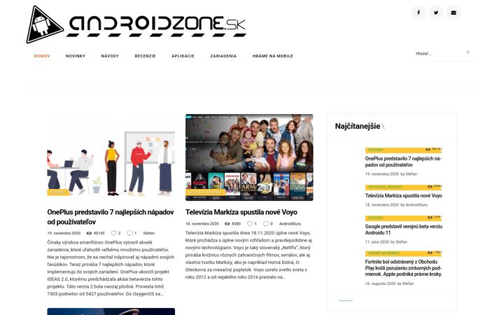 Screenshot di androidzone.sk
