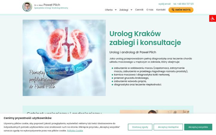 Posnetek zaslona andrologkrakow.pl