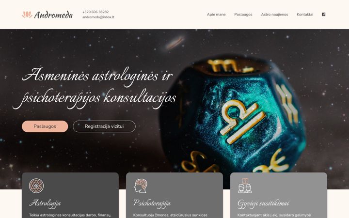 Screenshot of andromeda.lt