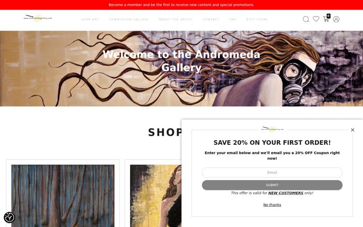 Screenshot of andromedagallery.com