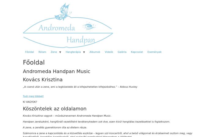 Captura de ecrã de andromedahandpan.hu