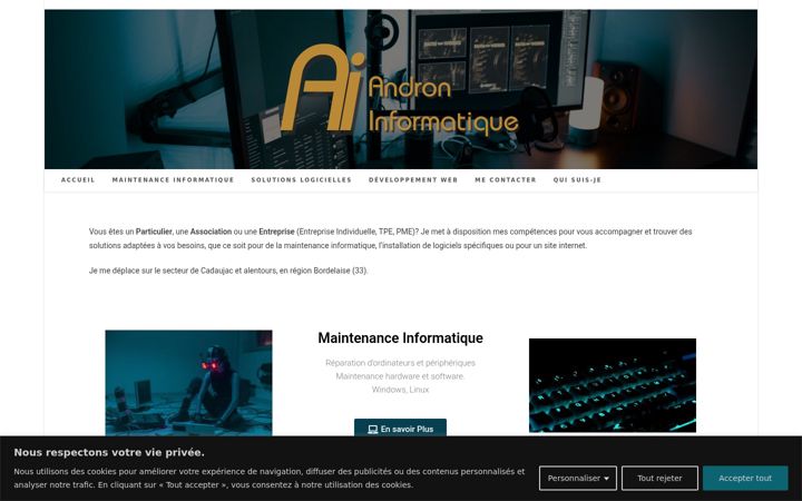 Ekraanipilt saidist andron.fr