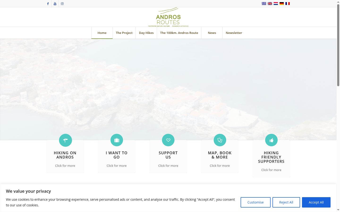 Sutikimo reklamjuostės, rodytos prieš bet kokią sąveiką, ekrano kopija