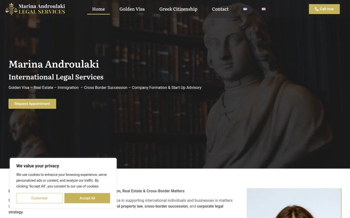 Screenshot of androulakilaw.com