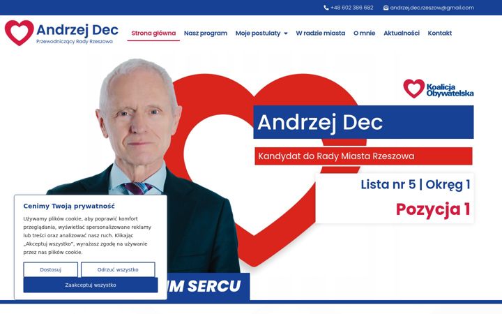 Screenshot of andrzejdec.pl