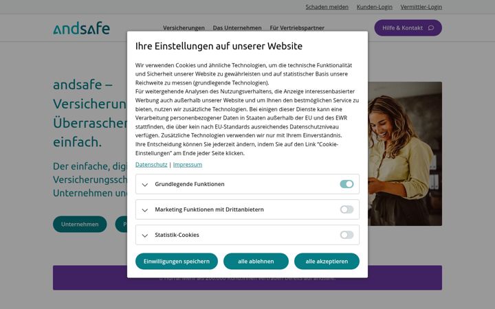 Zrzut ekranu andsafe.de