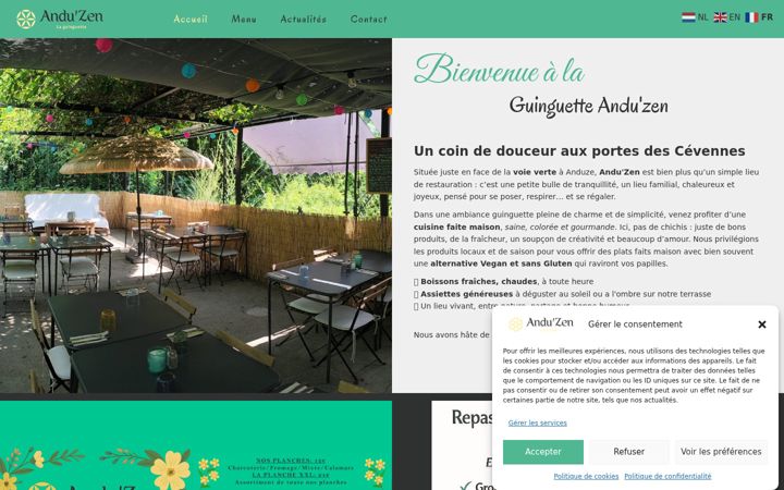 Screenshot of anduzen-guinguette.fr