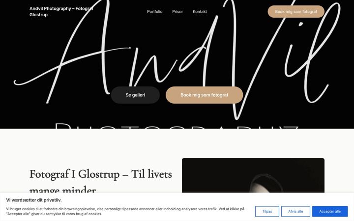 Screenshot of andvilphotography.com