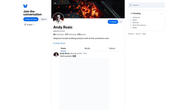 Screenshot of andy.social