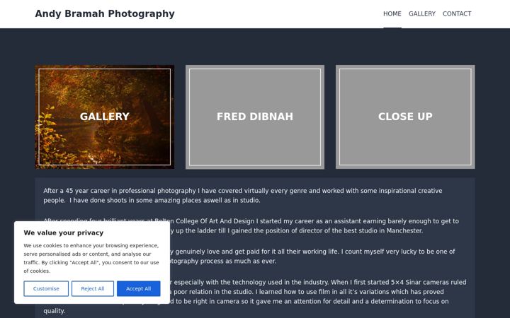 Screenshot of andybramahphotography.co.uk