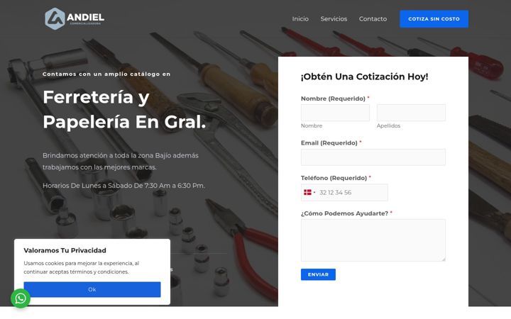 Screenshot of andycomercializadora.com