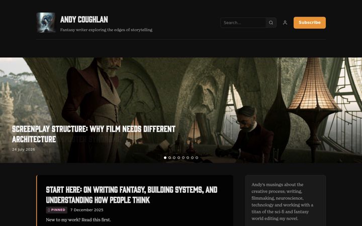 Screenshot of andycoughlan.com