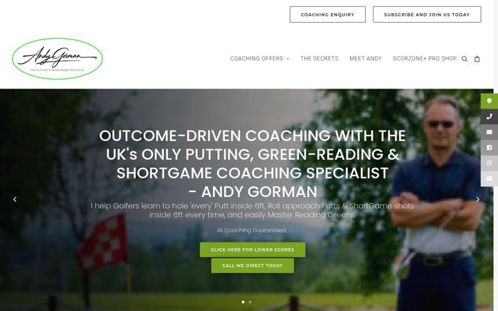 Screenshot of andygormangolf.com