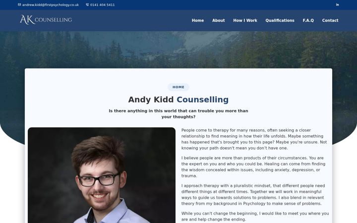 Screenshot of andykiddcounselling.co.uk
