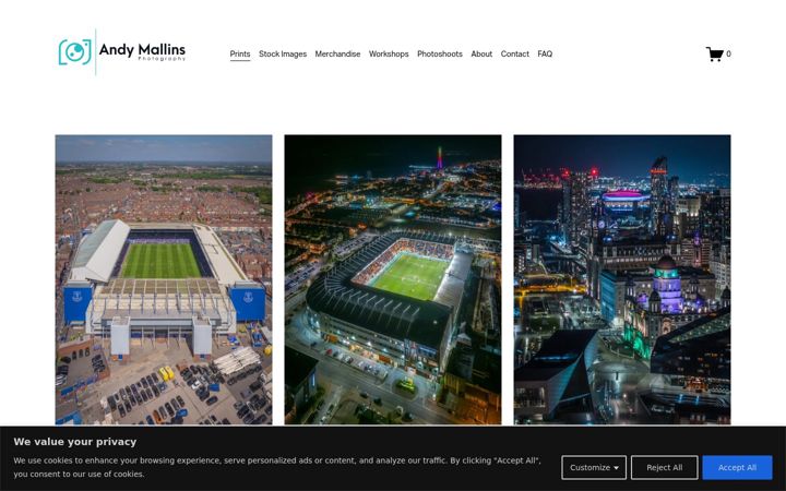 Screenshot of andymallinsphotography.com
