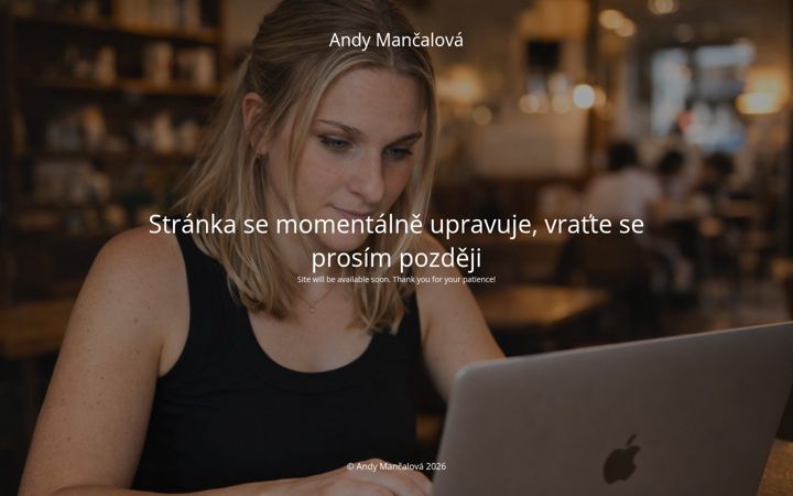 Snímek obrazovky andymancalova.eu