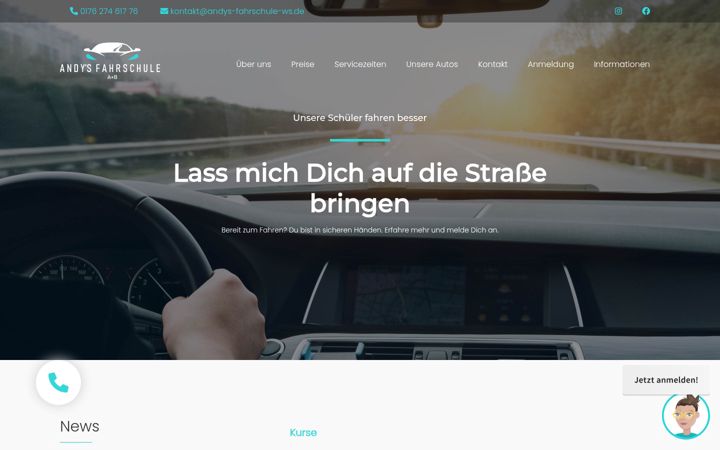 Screenshot of andys-fahrschule-ws.de