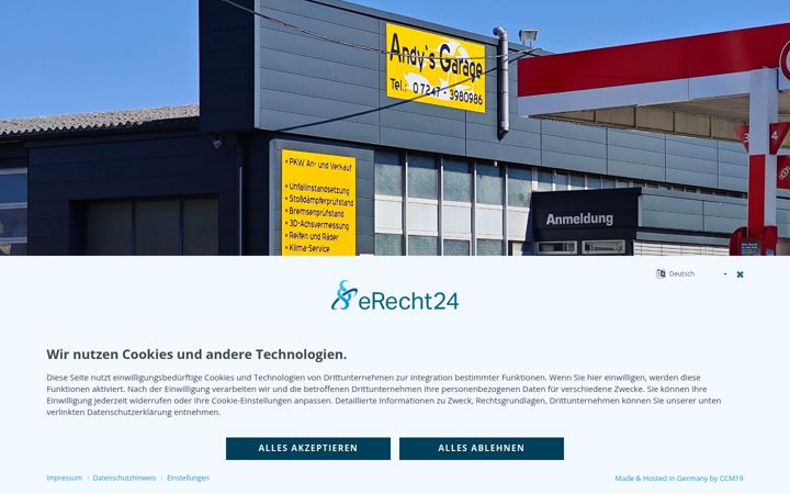 Screenshot of andys-garage-dettenheim.de