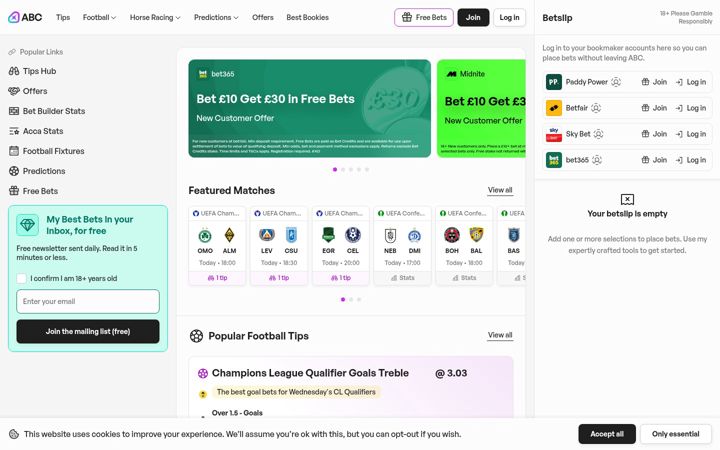 Screenshot of andysbetclub.co.uk