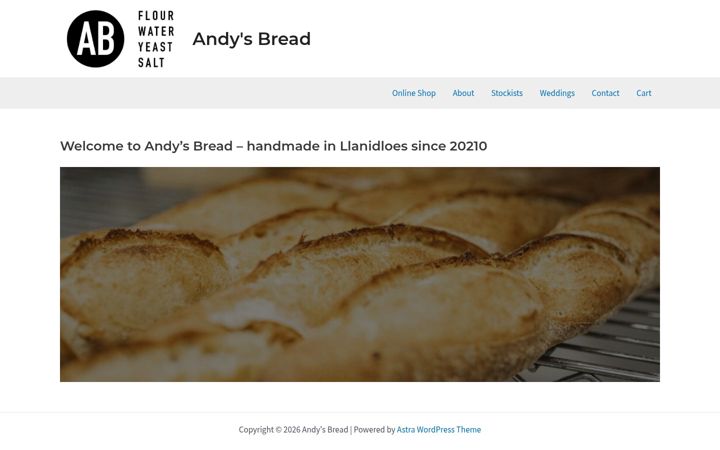 Zrzut ekranu andysbread.co.uk