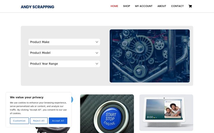 Screenshot of andyscrapping.co.uk