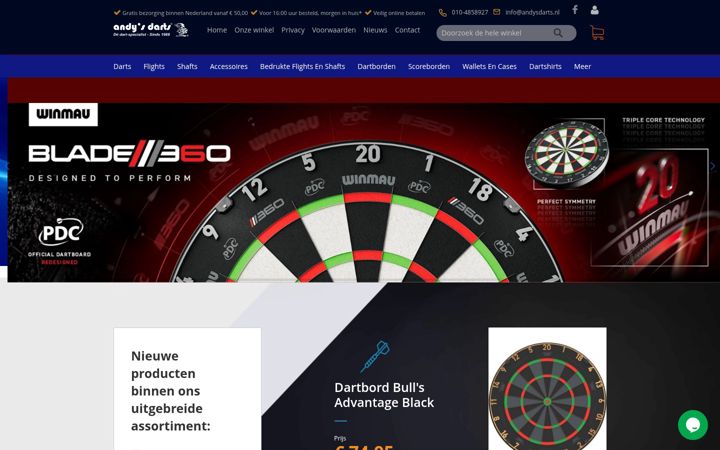 Screenshot of andysdarts.nl