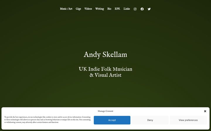 Zrzut ekranu andyskellam.uk