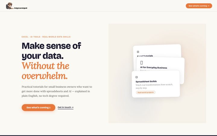 Screenshot of andyslearninglab.co.uk