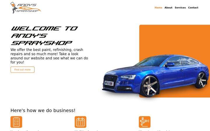 Screenshot of andyssprayshop.co.uk