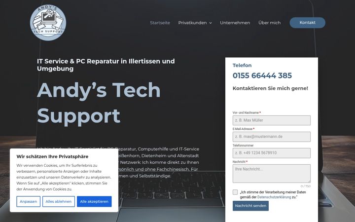 Screenshot of andystechsupport.de